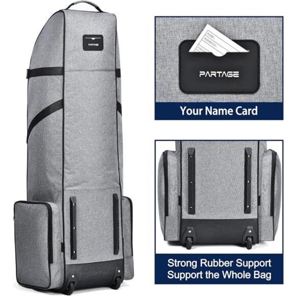 Partage Golf Travel Bag with Wheels,Golf Travel Case for Airlines -Black - Picture 6 of 7